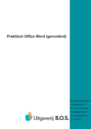 Cover Praktisch Office Word Gevorderd